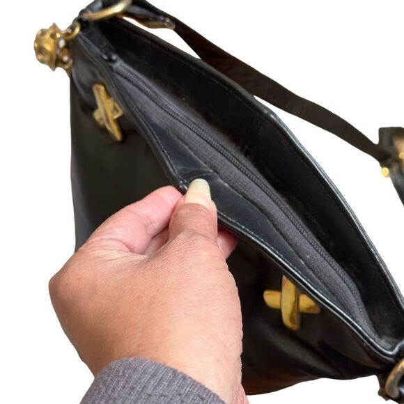 PINKY Genuine Leather Small Black Bucket Crossbody Bag - Picture 9 of 15